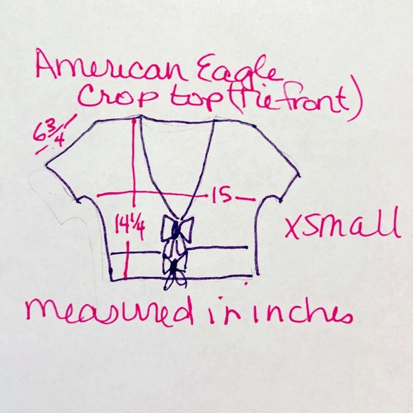 American Eagle Double Knot V Neck Crop Top. Extra Small. Black. - Picture 6 of 8